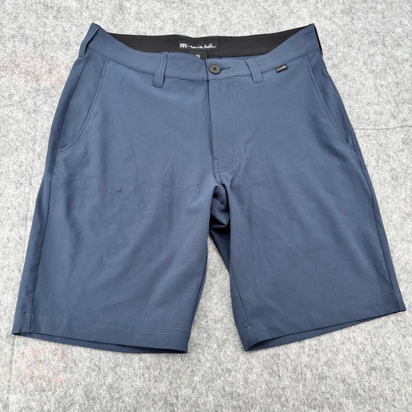 TravisMathew Other - TravisMathew Men Blue Grey Micro Grid Golf Shorts Size 30 Stretch Performance